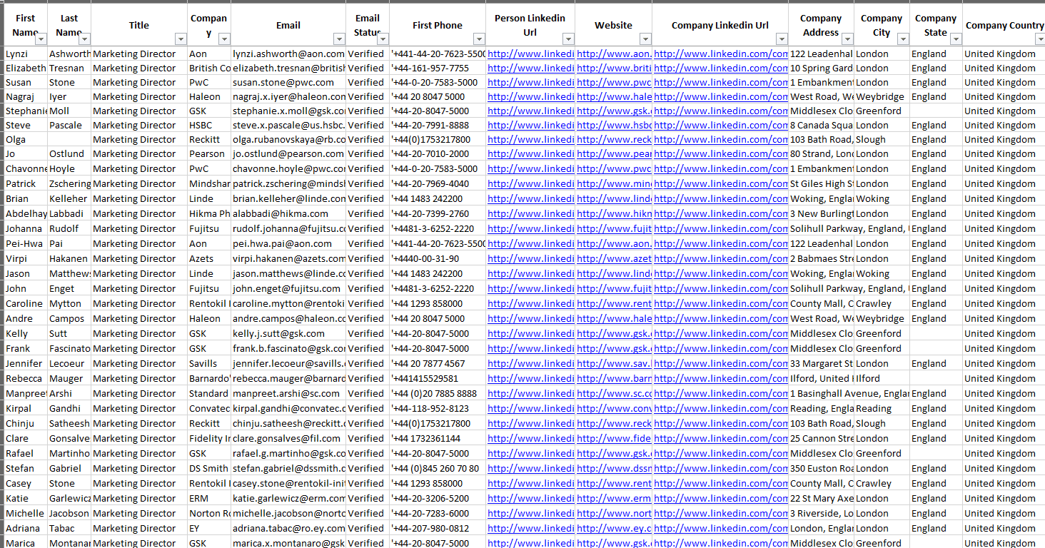 B2B Lead Generation services Portfolio's