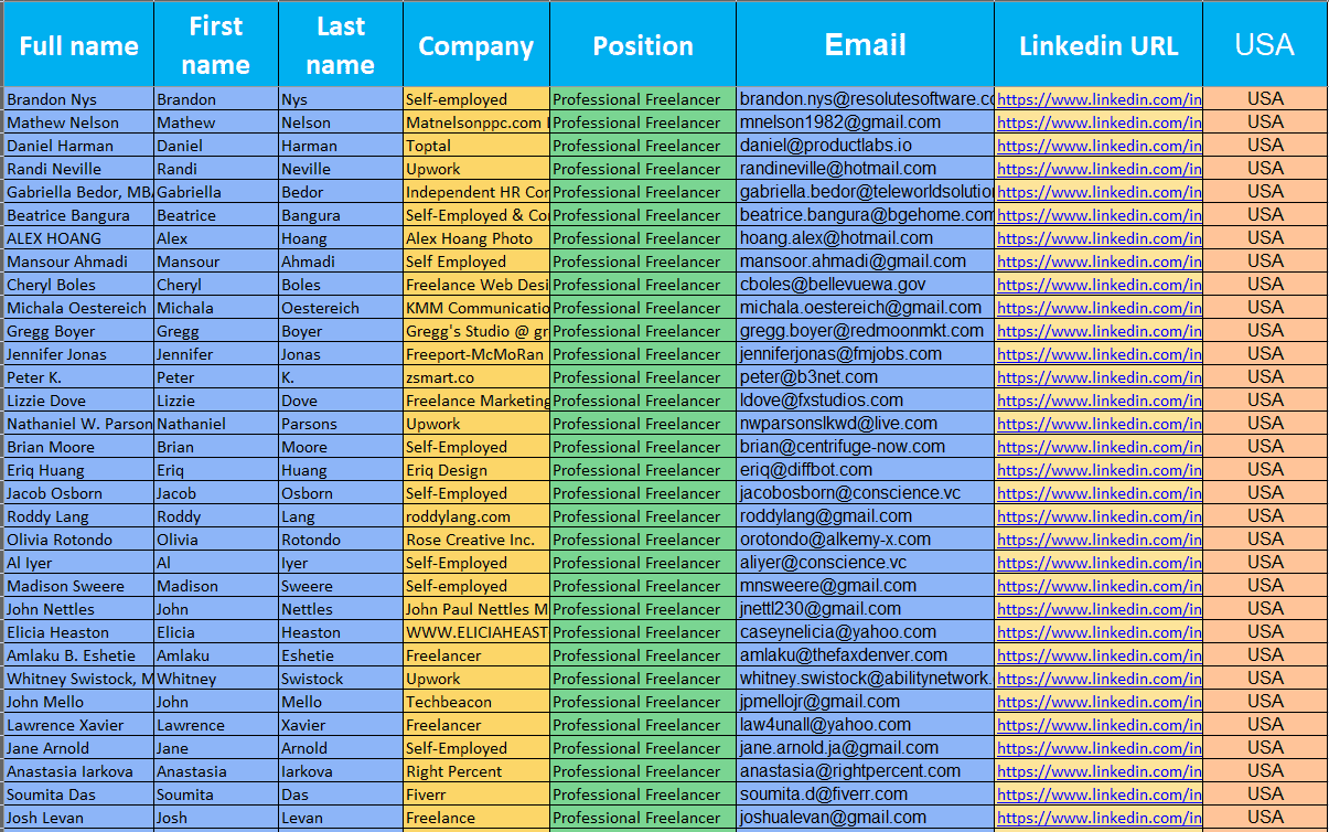 B2B Lead Generation services Portfolio's